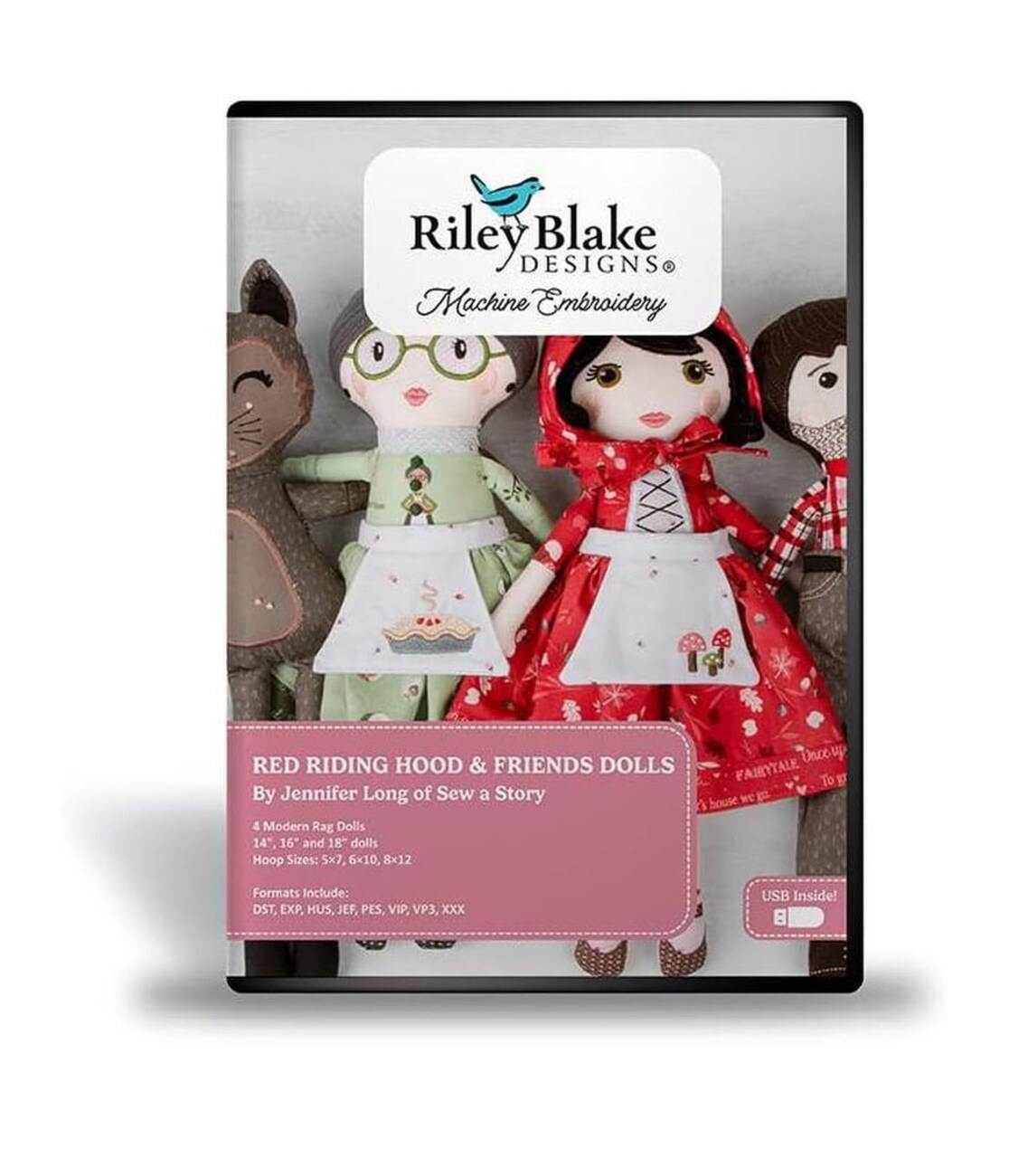 Riley Blake Designs Red Riding Hood and Friends Doll Machine Embroidery Design ME177RRH24R1